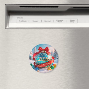 Festive New Year 2026 holiday Magnet