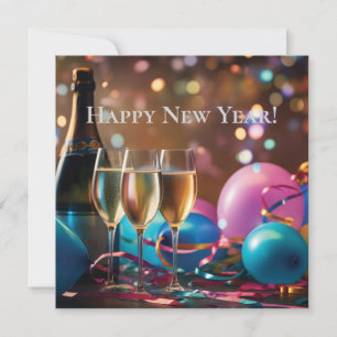 Festive New Year Celebration - customisable text Holiday Card