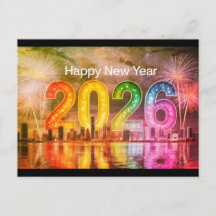 Festive New Year postcard