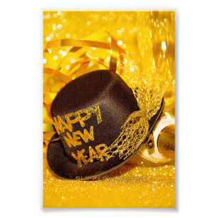 festive New Year's celebration SlipperyJoe's black Photo Print