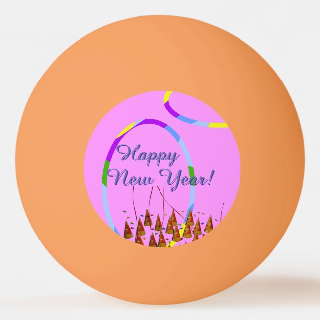 Festive New Year's Day Ping Pong Ball (Front)