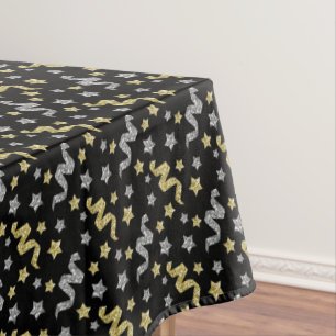 Festive New Years Eve party confetti Tablecloth