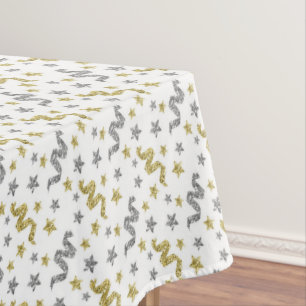 Festive New Years Eve party confetti Tablecloth