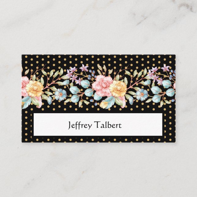 Festive Night Blooms Place Card (Front)