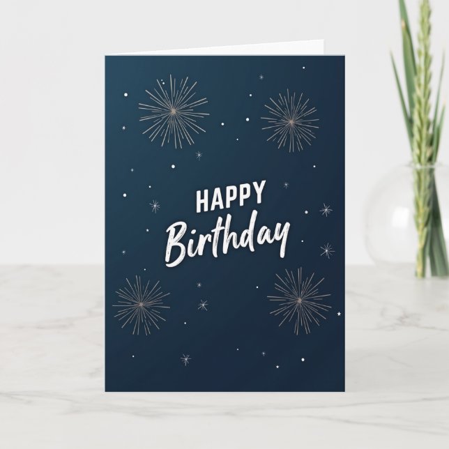 Festive Night Sky Birthday Card (Front)