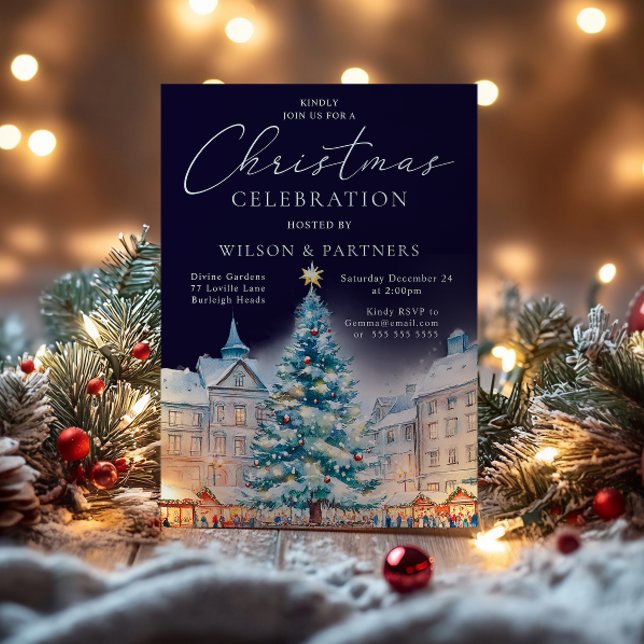 Festive Night Time Corporate Christmas Party Invitation (Creator Uploaded)