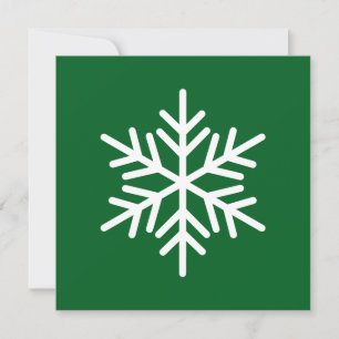 Festive Nordic Snowflake On Modern Forest Green Holiday Card