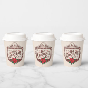 Festive North pole hot chocolate company party Paper Cups