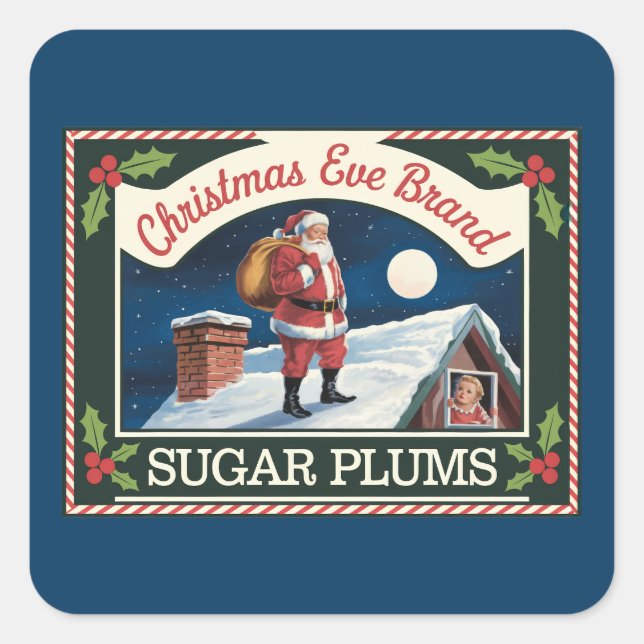 Festive North Pole sugar plums Square Sticker (Front)