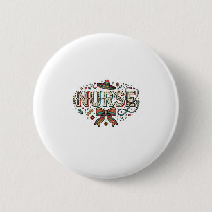 Festive Nurse Vintage Engraving Shirt Design_1 6 Cm Round Badge