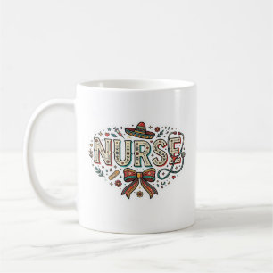 Festive Nurse Vintage Engraving Shirt Design_1 Coffee Mug