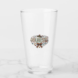 Festive Nurse Vintage Engraving Shirt Design_1 Glass