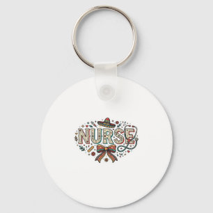 Festive Nurse Vintage Engraving Shirt Design_1 Key Ring