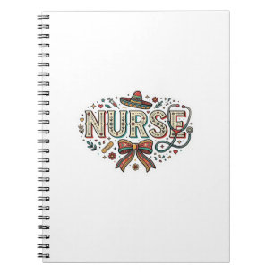 Festive Nurse Vintage Engraving Shirt Design_1 Notebook