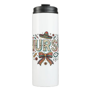Festive Nurse Vintage Engraving Shirt Design_1 Thermal Tumbler