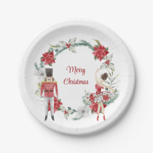 Festive nutcracker elegant christmas  paper plate