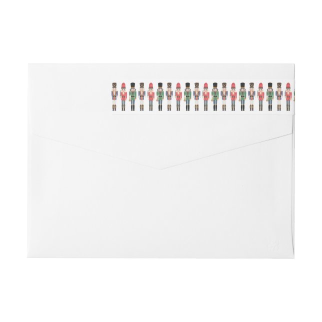 Festive Nutcracker Holiday Cards Return Address Wrap Around Label (Back)