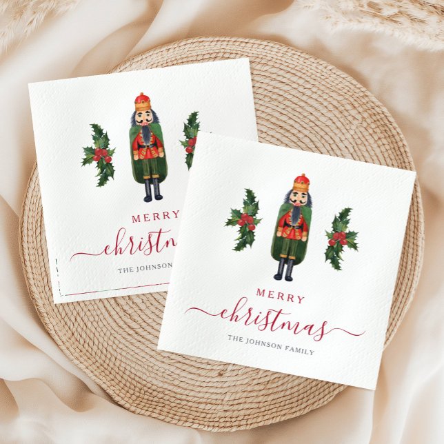 Festive Nutcracker Merry Christmas Napkin (Festive Nutcracker Merry Christmas Napkins)