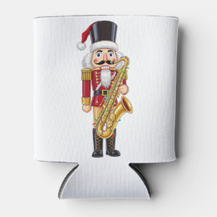Festive Nutcracker Saxophone Player for Christmas Can Cooler