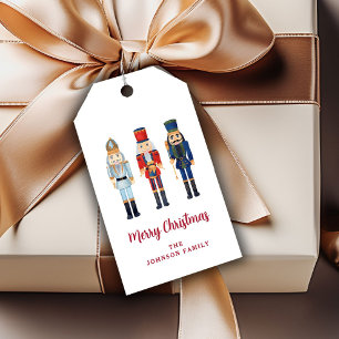 Festive Nutcracker Script Merry Christmas Gift Tags