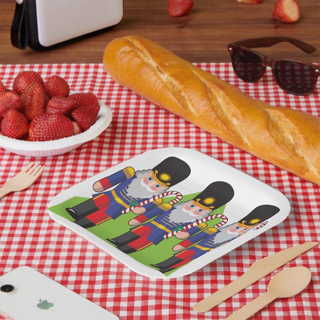 Festive Nutcracker Soldiers with Candy Canes  Paper Plate (Creator Uploaded)
