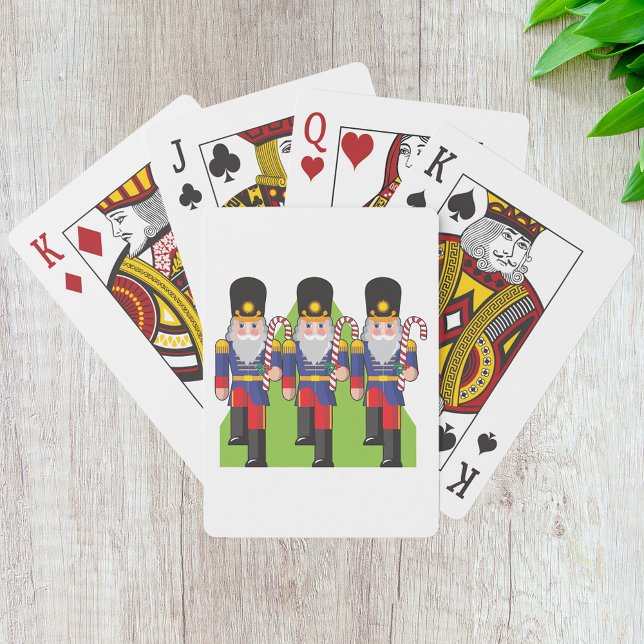 Festive Nutcracker Soldiers with Candy Canes  Playing Cards (Creator Uploaded)