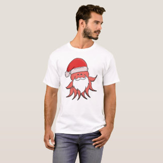 Festive Octopus Santa Design T-Shirt