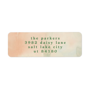 Festive Ombre Green Watercolor Return Address Return Address Label