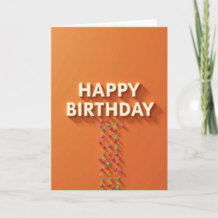 Festive Orange Birthday Card