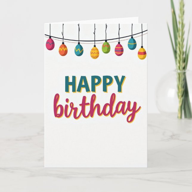 Festive Orb Birthday Card (Front)