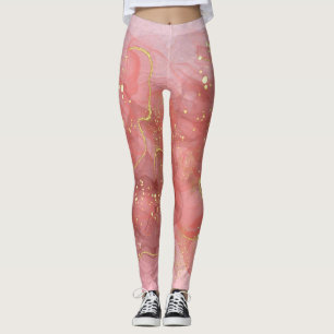Festive Oriental Golden Rose Gold Leggings