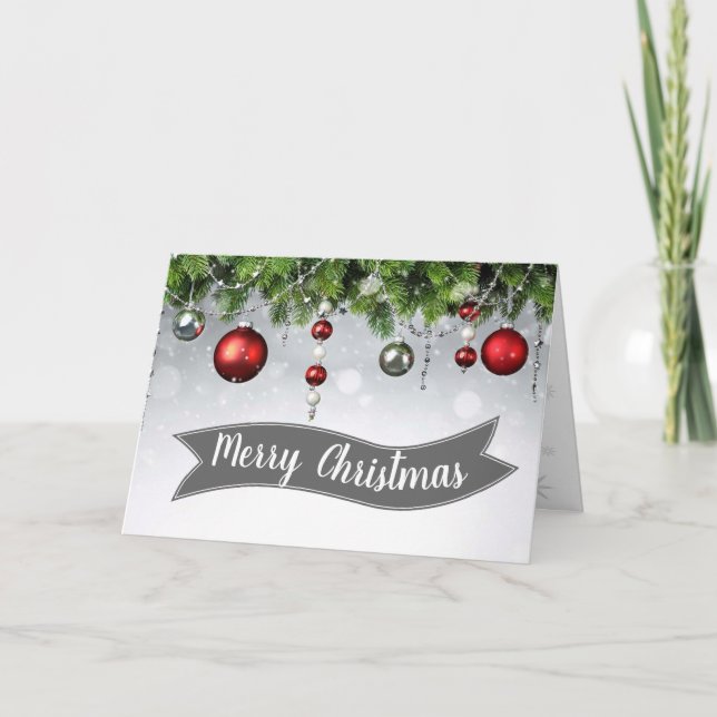 Festive Ornament Christmas Card (Front)