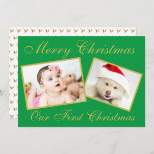 Festive Our First Christmas Gold 2 Photos Holiday