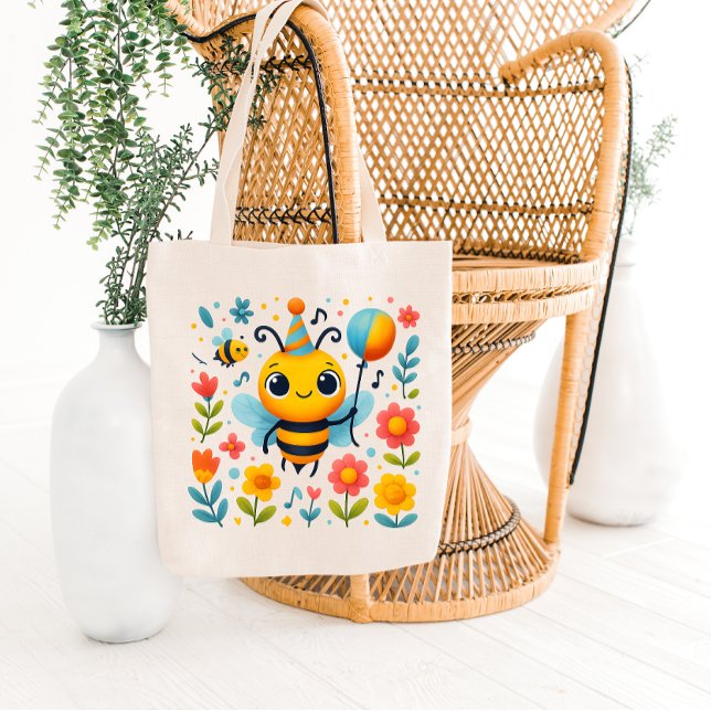 Festive Party Bee Tote Bag (Creator Uploaded)