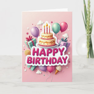Festive Party Birthday Card