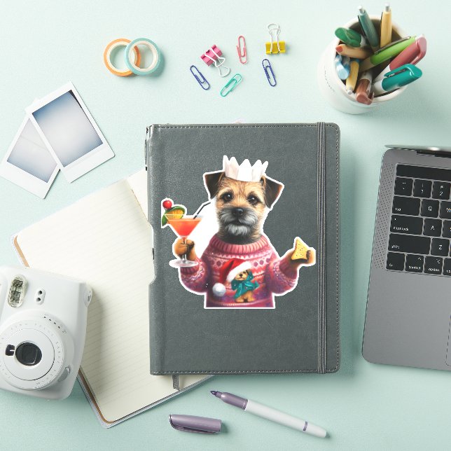 Festive Party Border Terrier   (iPad Cover)