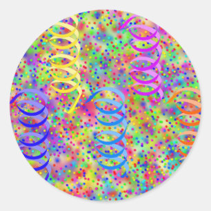 Festive Party Confetti Pattern Classic Round Sticker