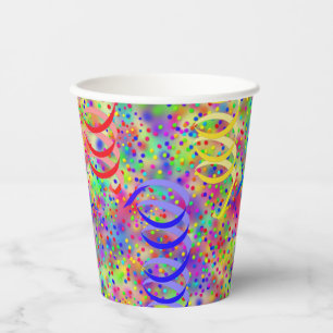 Festive Party Confetti Pattern Paper Cups