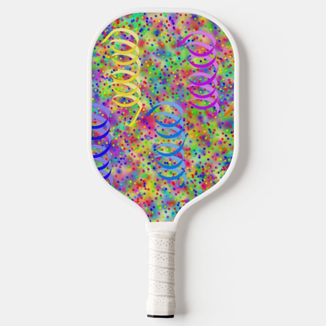 Festive Party Confetti Pattern Pickleball Paddle (Back)