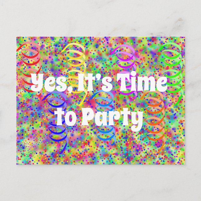 Festive Party Confetti Pattern Postcard (Front)