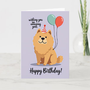Festive Party Pup Birthday Card