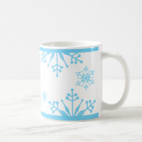 Festive Pastel Blue Snowflake Mug