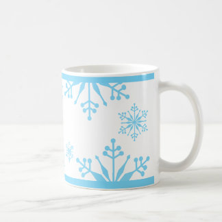 Festive Pastel Blue Snowflake Mug 