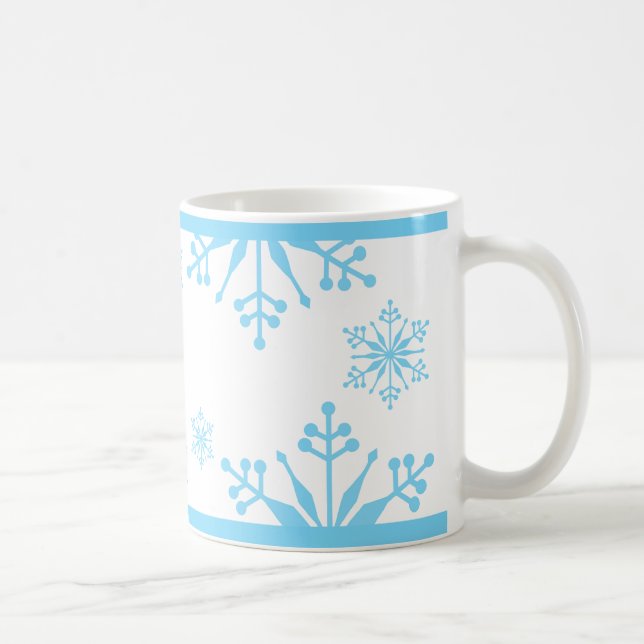 Festive Pastel Blue Snowflake Mug  (Right)