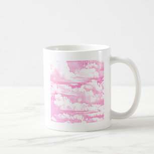 Festive Pastel Pink happy Clouds Coffee Mug