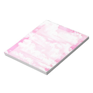 Festive Pastel Pink happy Clouds Notepad