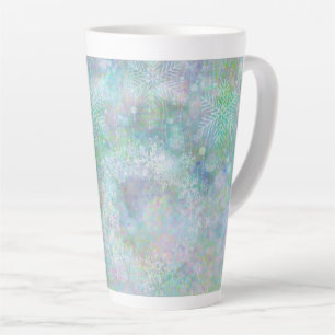 Festive Pastel Snowflake Design  Latte Mug