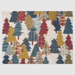 Festive Patchwork Christmas Tree Pattern (2) Tissue Paper
