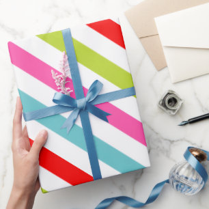 Festive Pattern – Retro Holiday Stripes Wrapping Paper
