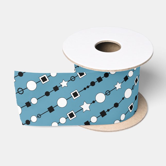 Festive pattern with string beads and jewellery st satin ribbon (Spool)